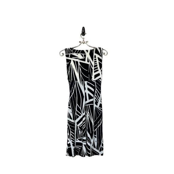 American Living Black and White Sleeveless Ruched Waist  Dress Size 2 - Picture 6 of 11